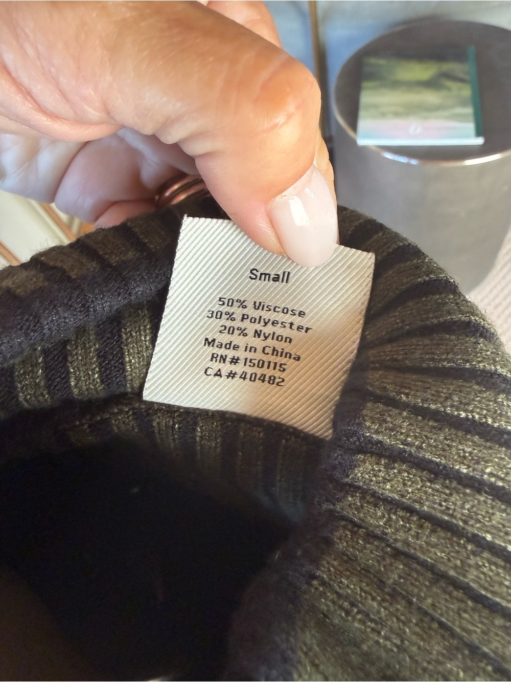 Varley Olive Ribbed Zip-Up Sweater - Picture 4 of 5